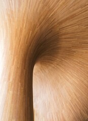 Naklejka premium Wooden Wall Curve column shade lighting Architecture details Abstract background