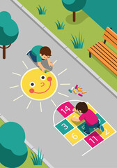 Fototapeta premium Sidewalk Chalk Masterpieces