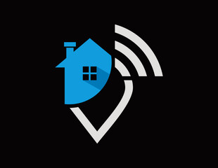 Home security shield with wireless connectivity on United Kingdom Flag &ndash; Union Jack Background