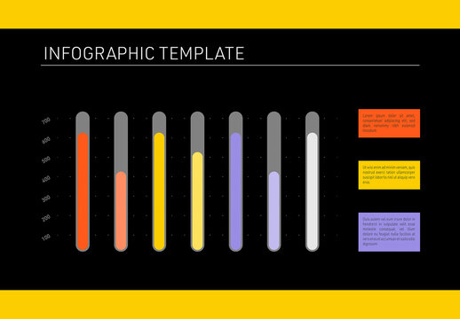 Dark Rounded Bar Chart Infographic Template