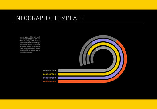 Dark Curved Flow Infographic Template