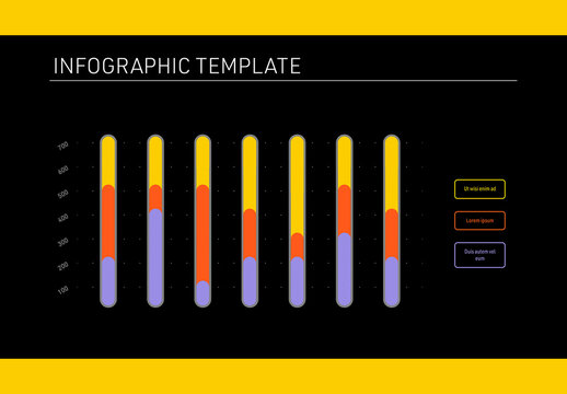 Dark Stacked Bar Infographic Template
