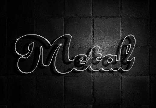 Metal Line Text Effect