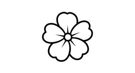 Simple outline drawing of a five petal flower.