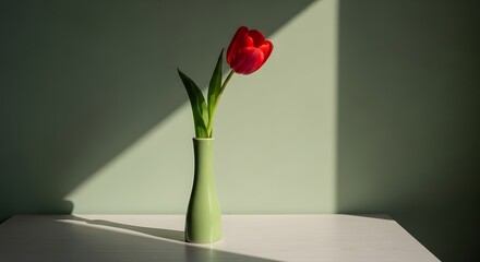 Fototapeta premium Beautiful red tulip for mother's day gift ideas and celebrations