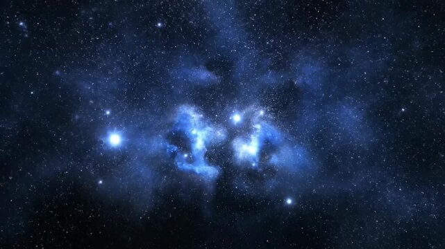 Abstract crown formation in space with nebulae and light effects