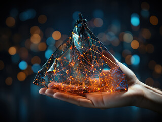 Stylish Abstract background. Molecules technology with polygonal shapes, connecting dots and lines