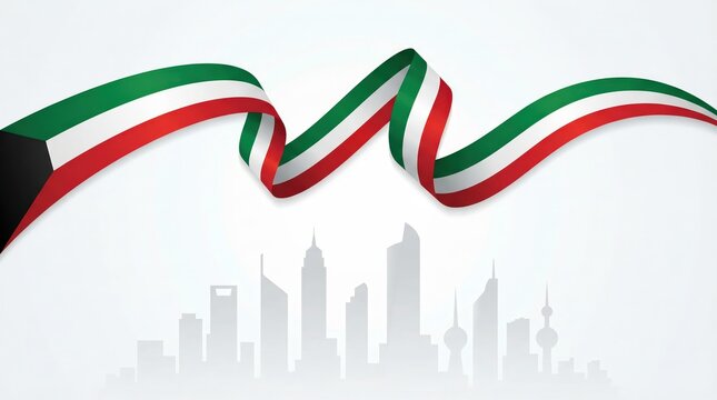Kuwait national day banner illustration.