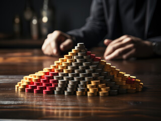 Harmonious Arrow of growth concept. Mixed media