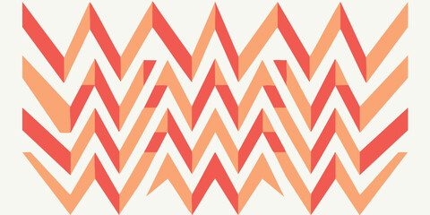 Vibrant Geometric Pattern of Zigzag Shapes in Red and Orange Hues