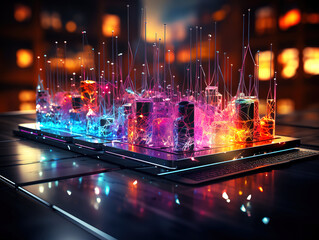 Alluring Abstract technology background with Big data. Internet connection,