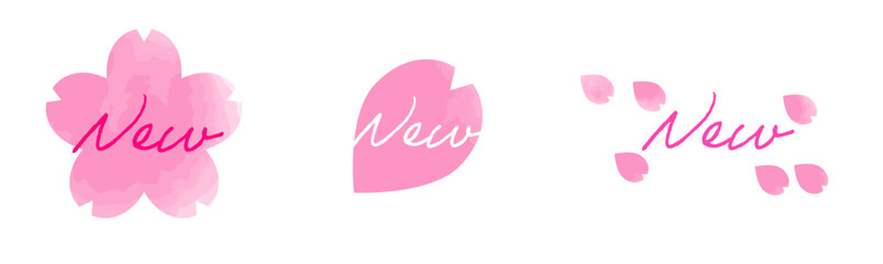 桜&rdquo;New&rdquo;テキスト背景|水彩_桜の季節,春限定,桜吹雪, 桜フレーバー,新登場｜Sakura