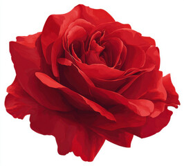 Naklejka premium Stunning red rose with intricate petals showcases elegance and beauty, symbolizing love and passion. This vector illustration captures essence of nature artistry