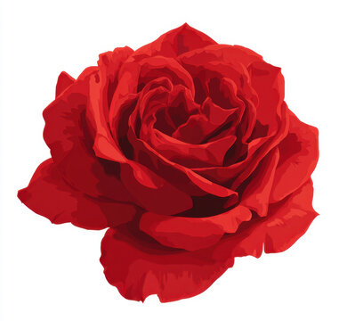 Stunning vector illustration of elegant red rose, showcasing its intricate petals and vibrant color. This artwork captures beauty and grace of nature, evoking feelings of love and admiration