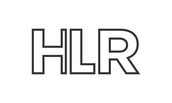 HLR logo design template with strong and modern bold text. Initial based vector logotype featuring simple and minimal typography. Trendy company identity.
