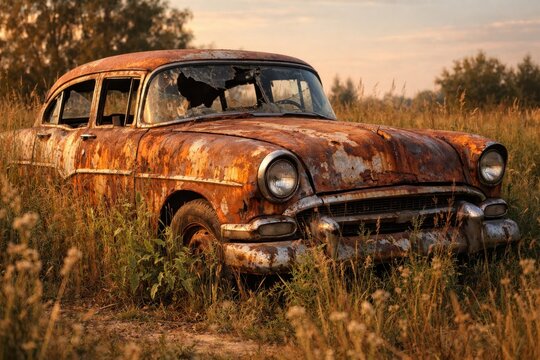 Rusty Abandoned Classic Car