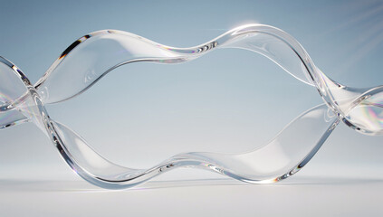 A close up of a glass sculpture on a white surface