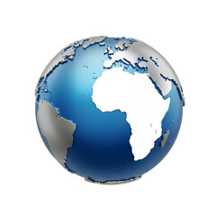 Naklejka premium Shiny blue globe highlighting Africa and Europe