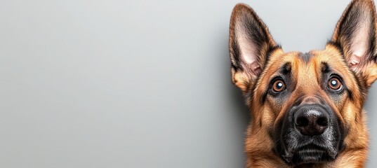 Obraz premium Majestic German Shepherd with Striking Eyes and Charismatic Presence, Captured in Stunning Detail