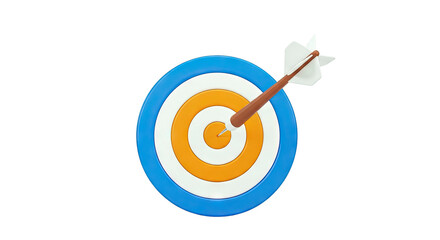 Dart hitting bullseye on target