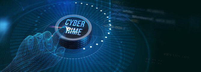 The concept of a cyber attack on a computer network. Cyber crime and internet privacy hacking. 3d illustration