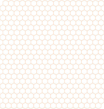Abstract honeycomb tile design with thin rose gold outlines on white background.