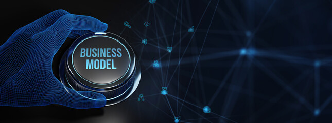 Business, Technology, Internet and network concept. Shows the inscription: BUSINESS MODEL. 3d illustration