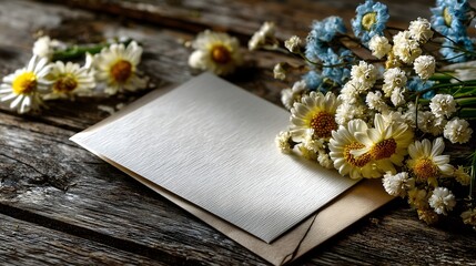 Fototapeta premium Cozy flowers and thank you card
