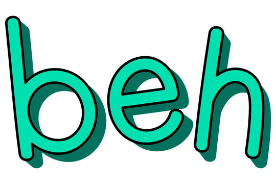 Green beh typography design element