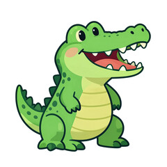 Fototapeta premium Cute Cartoon Crocodile with Big Smile