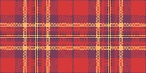 Folded check textile vector, dining room pattern plaid background. Pop seamless texture fabric tartan in red and pink colors.