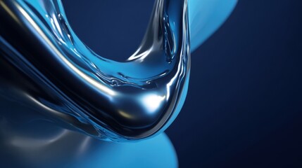 A blue and silver melted liquid interface