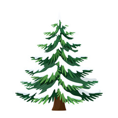 Obraz premium Snow-Covered Pine Tree Illustration