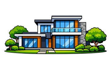 Obraz premium Modern Luxury Villa Vector Design