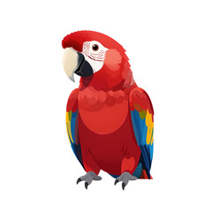Fototapeta premium Vibrant Red Parrot with Colorful Wings