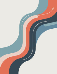 Abstract creative workflow and productivity concept with flowing shapes vector illustration © sri