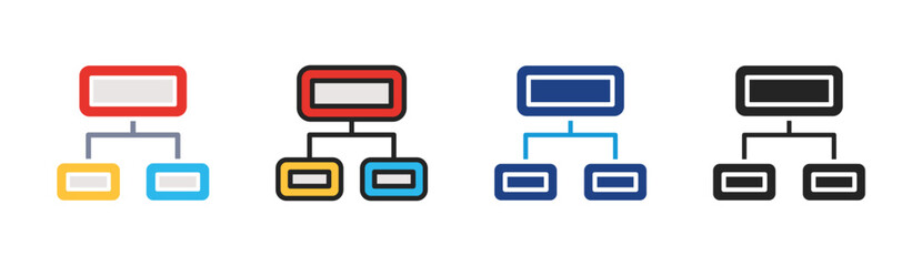 Process Flow icon set multiple style collection