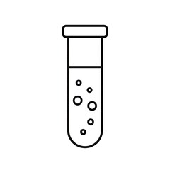Test Tube Bubbles - Scientific Experiment Illustration for Education and Research.