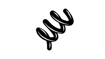 spiral sign, black isolated silhouette