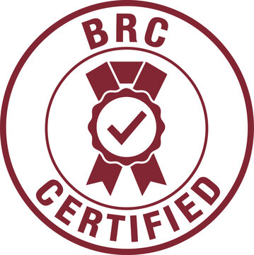 BRC Certified Badge Icon &ndash; Food Safety Quality Assurance Certification Seal Vector