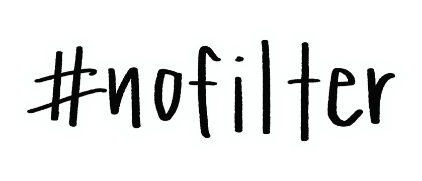 #nofilter png word sticker typography, transparent background