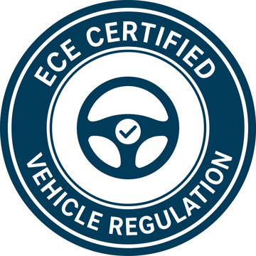 ECE Certified Vehicle Regulation Badge Icon for Automotive Compliance and Safety Standards