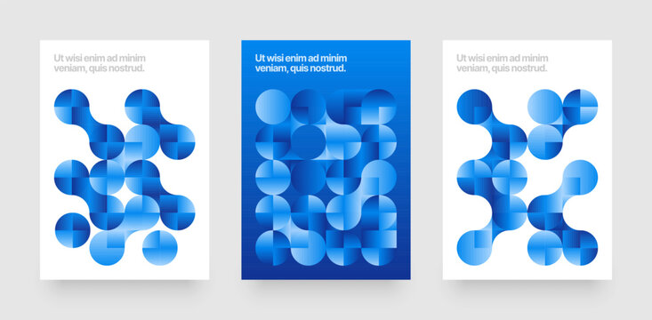 Template with fluid geometric shapes. Background with metaball fusion. Layout for flyer, poster or cover.