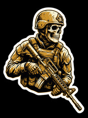 Fototapeta premium Skeleton Soldier Sticker