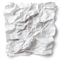 Obraz premium White crumpled paper isolated on a white background.