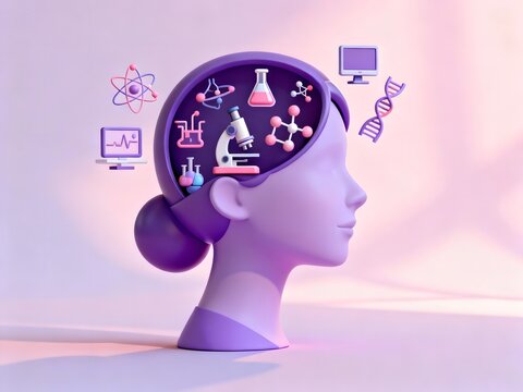International Day of Women and Girls in Science February 11, Women Empowerment and STEM Awareness Illustration