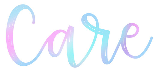 Fototapeta premium Care png word sticker typography, transparent background