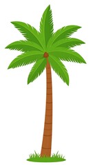 Tropical Palm Tree Illustration - Island Vacation and Summer Getaway.