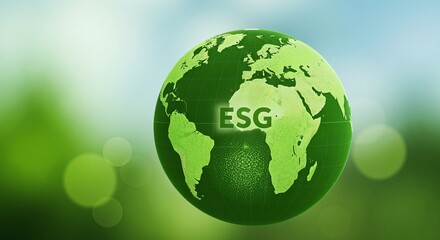Obraz premium The Environmental, Social, and Corporate Stewardship Concept with Abstract Green Background for ESG