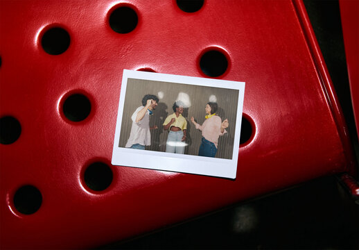 Mockup Of Horizontal Customized Instant Photo